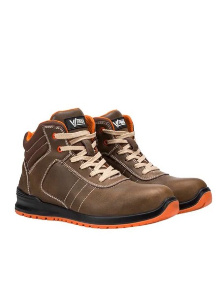 Botas de Seguridad S3 SRC Force Sin Metales VPRO marrón y naranja