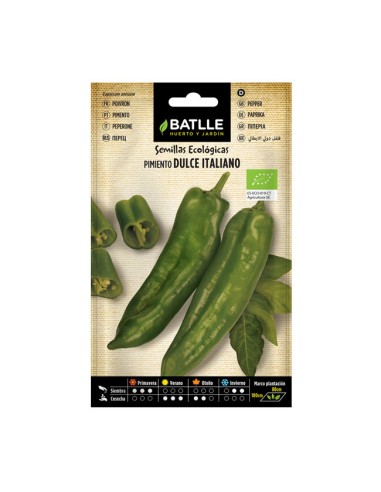 Semillas ecológicas Pimiento Dulce Italiano Sobre Batlle