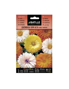 Semillas Caléndula Semi Alta Doble Variedad BATLLE sobre
