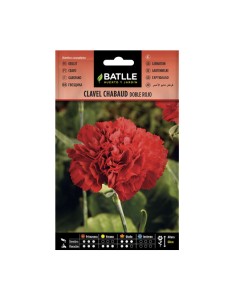 Semillas Clavel Chabaud Doble Rojo Batlle sobre 0,8gr.
