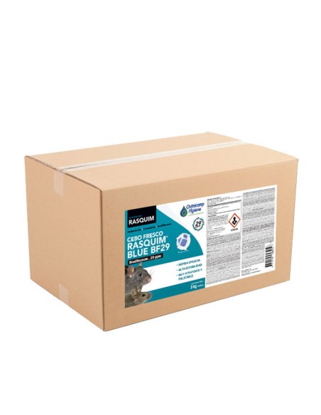 Rodenticida Cebo Fresco Rasquim Blue BF29 caja 3kg
