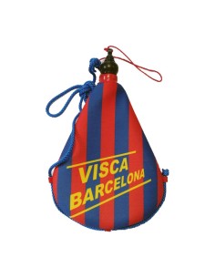 Bota de vino latex artesanal exterior tela estampado Visca Barcelona Fútbol