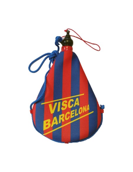 Bota de vino latex artesanal exterior tela estampado Visca Barcelona Fútbol