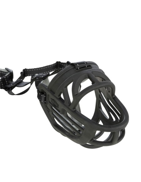 Bozal Flex de Silicona para Perros Trixie detalle correa