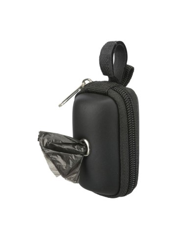 Dispensador Cuero artificial con cremallera para Bolsas Excrementos Perros Trixie negro
