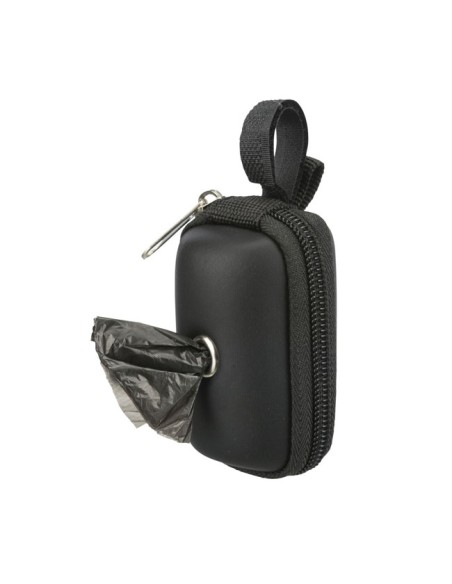 Dispensador Cuero artificial con cremallera para Bolsas Excrementos Perros Trixie negro