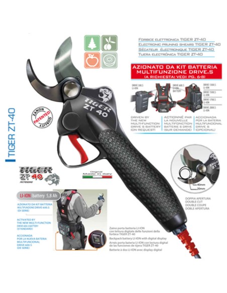 Zanon Tijera de Poda Tiger ZT40 + Batería Drive 604S