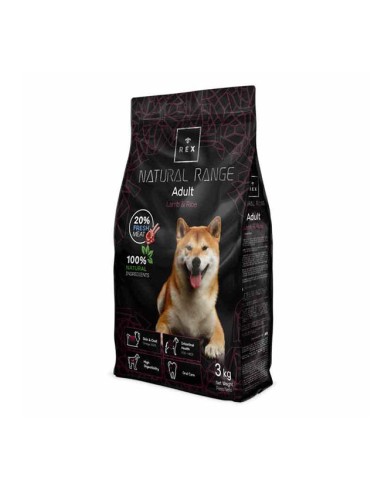 Piensos para perros Cordero y Arroz de Rex Natural Range Adult 3 Kg - 14 Kg
