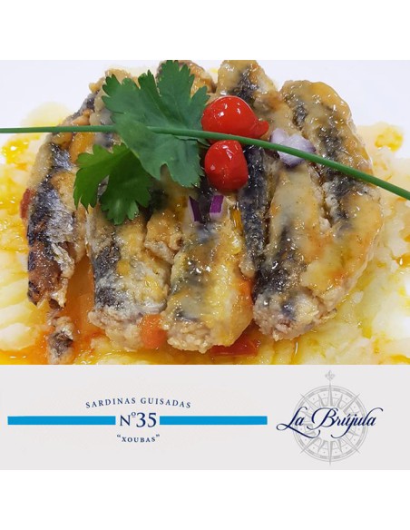 Guiso gallego Xoubas lata de sardinas en conserva La Brújula