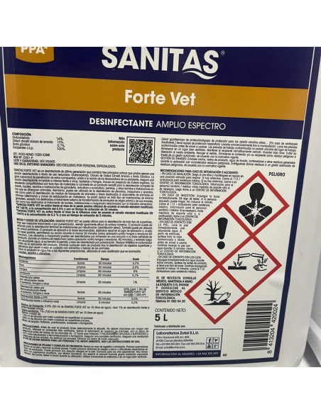 Forte Vet Sanitas Desinfectante Uso Ganadero