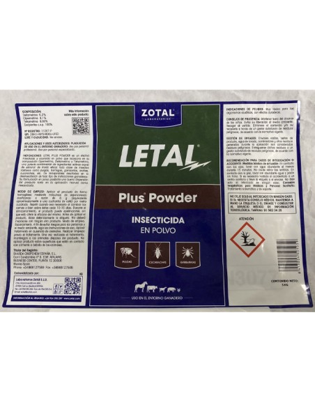 Insecticida Zotal Letal Plus Powder Uso Avícola