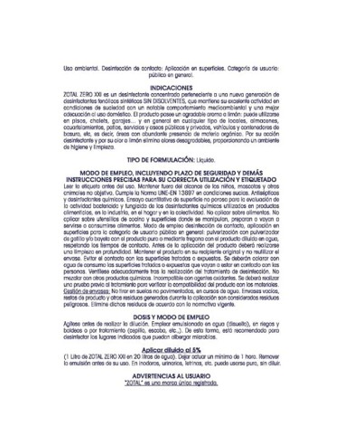 Desinfectante Microbicida Zotal Zero...