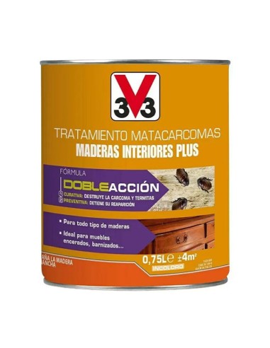 Tratamiento matacarcomas para Madera de Interior Plus V33 3kg.