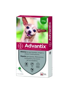 Pipeta Advantix Perros hasta 4kg pulgas, garrapatas y flebotomos 2