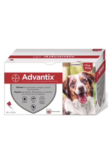 Pipetas Advantix Perros de 10 a 25kg Caja 24uds