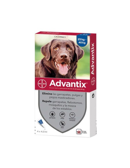 Pack 4 Pipetas Advantix Perros de 25 a 40 kg