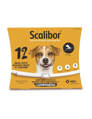 Collar Perros Scalibor 48cm 12 meses Repelente Pulgas Garrapatas Leishmaniosis