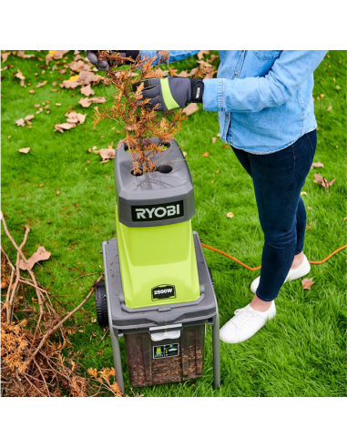 RYOBI Biotrituradora para hojas y ramas 2500W RSH2545B 40L