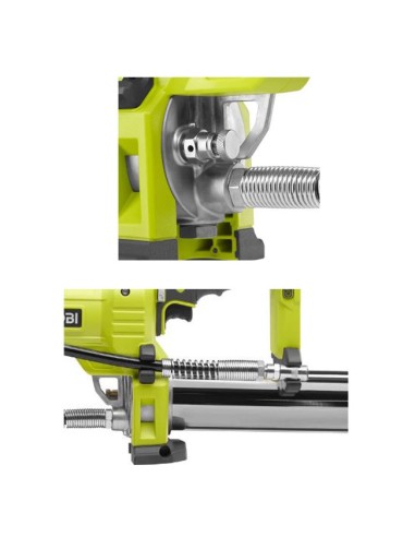 soporte integrado y boquilla engrase Pistola Engrasadora R18GG-0 18V Ryobi