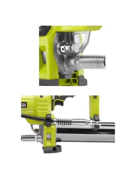 soporte integrado y boquilla engrase Pistola Engrasadora R18GG-0 18V Ryobi