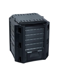 Compostador 380L para Jardín Negro con Tapa 83x72x72cm