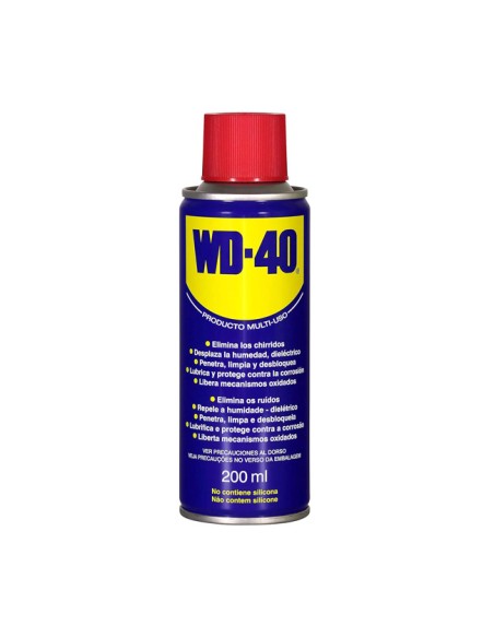 WD-40 Spray 200ml Multiusos Lubrica, Afloja, Antióxido y Abrillantador
