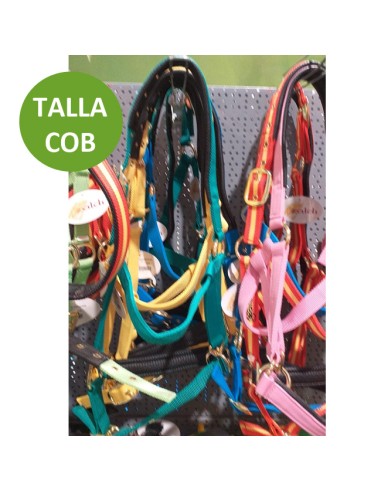 Zaldi Cabezada Cuadra Nylon para Caballos Ajustable talla Cob (mediana)