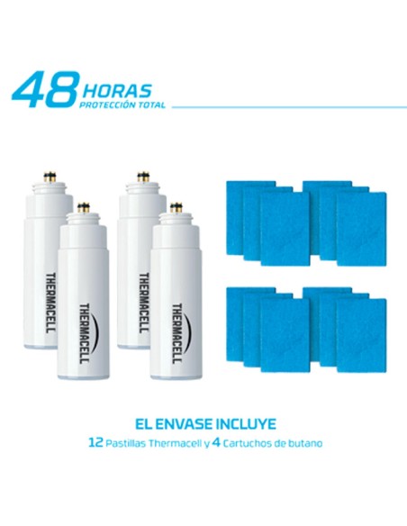 contenido THERMACELL Recarga 48H Difusor Antimosquitos Escudo Ambiental