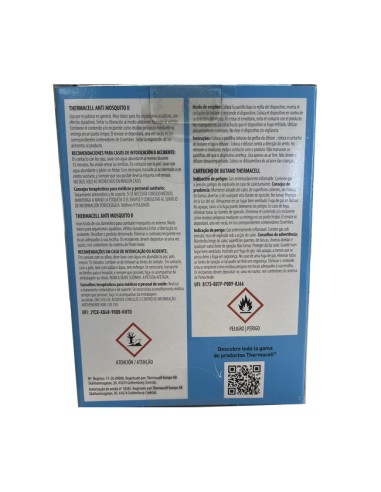 etiqueta seguridad THERMACELL Recarga 48H Difusor Antimosquitos Escudo Ambiental