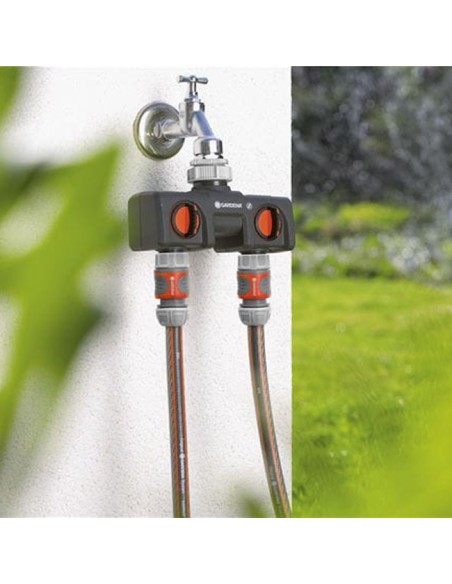 Gardena Distribuidor 2 Vías de Riego con mangueras