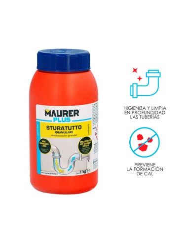 Maurer Plus Desatascador Tuberías Granular Profesional 1kg beneficios