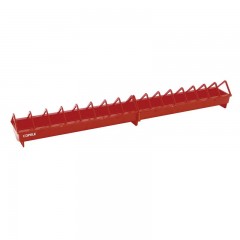 Comedero Plástico para Pollos, gallinas y cualquier ave rejilla estrecha 100 cm rojo 2
