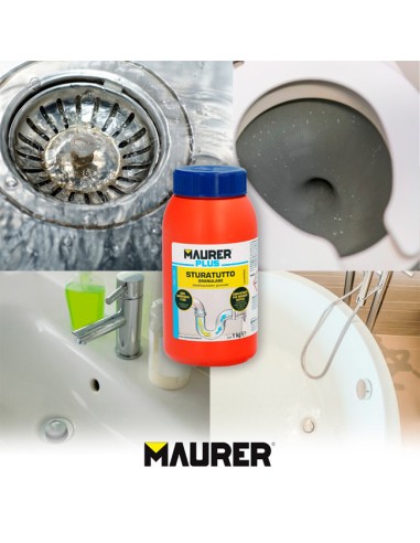 usos desatascador Granular Profesional para tuberías 1kg