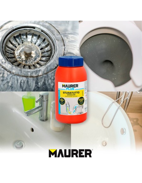 usos desatascador Granular Profesional para tuberías 1kg