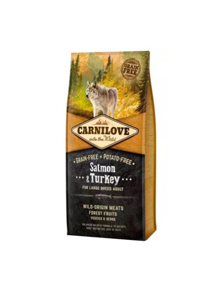 Carnilove saco 12kg Pienso para Perros Adultos de Razas Grandes Salmón y Pavo