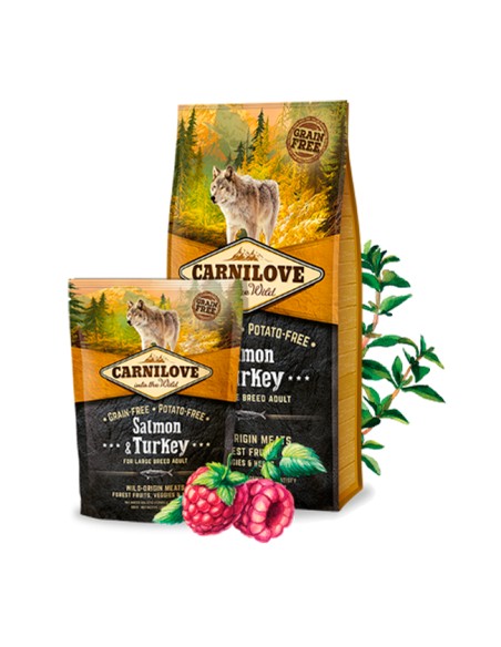 Carnilove gama de alimentación salmón y pavo para Perros Adultos de Razas Grandes