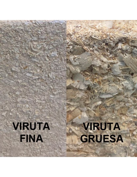 texturas fina y gruesa balas de virutas en Guiralsa