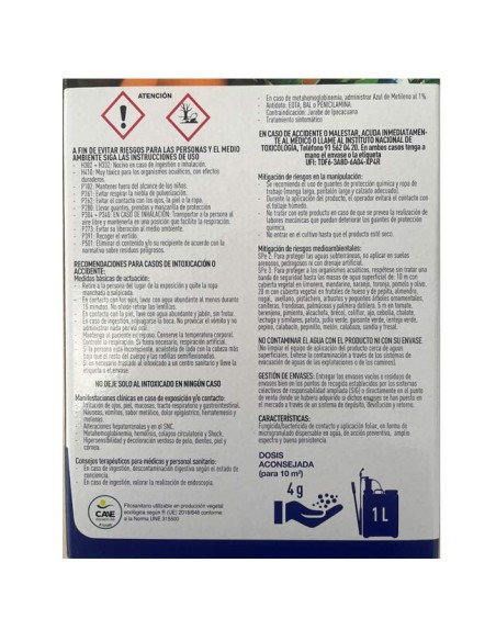 DRYCOP 50 DF Cobre Fungicida Bactericida seguridad etiqueta