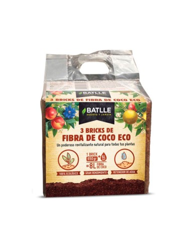 Sustrato Fibra de Coco 3 Bricks Batlle 650gr