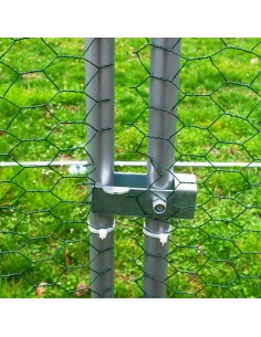 Zipper gallinero metálico de exterior cubierto con malla y postes galvanizados 2