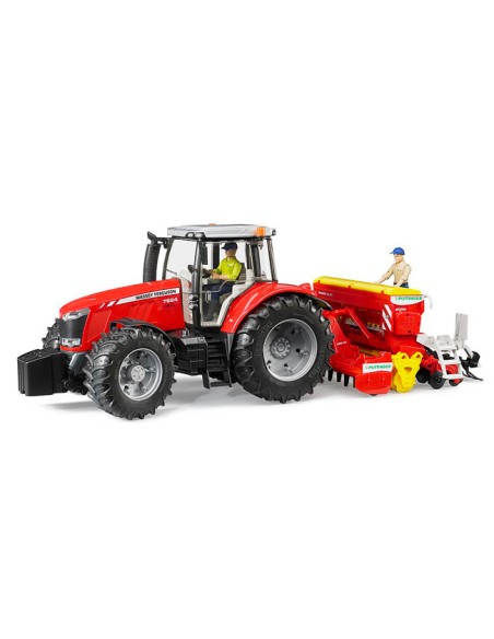 Tractor Massey Ferguson 7624 con apero Bruder
