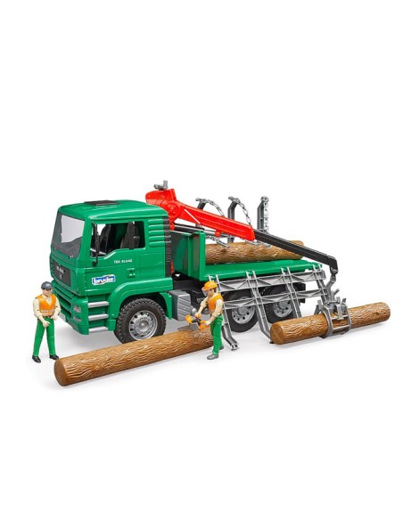 camión forestal Bruder MAN TGA y operarios de trabajo