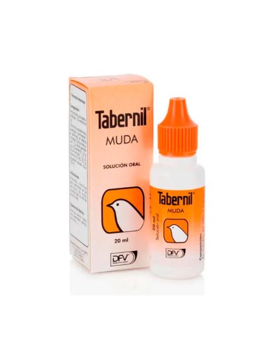 Tabernil Muda para Favorecer Emplume Pájaros Ornamentales. Envase 20 ml