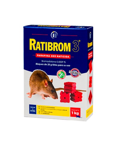 caja 1kg raticida cebo en bloque Ratibrom 3