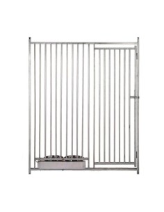 Frente de Box con puerta y comederos para Perros Barras 8cm 150x200cm