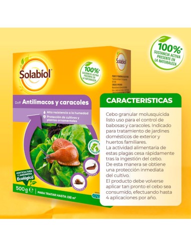 Antilimacos y caracoles Solabiol 500gr características