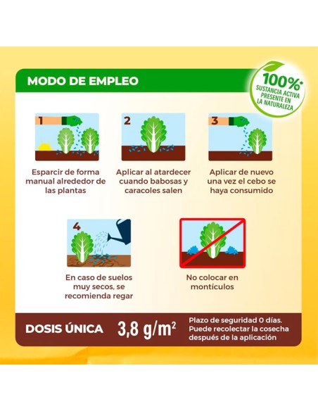 modo de empleo anticaracoles y babosas ecológico solabiol 500gr