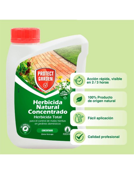 Herbicida total natural Concentrado Protect Garden características