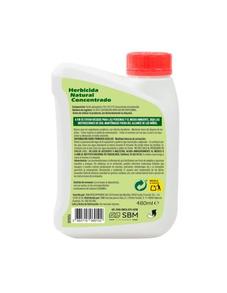 etiqueta Herbicida Protect Garden Total Concentrado Natural para Jardines