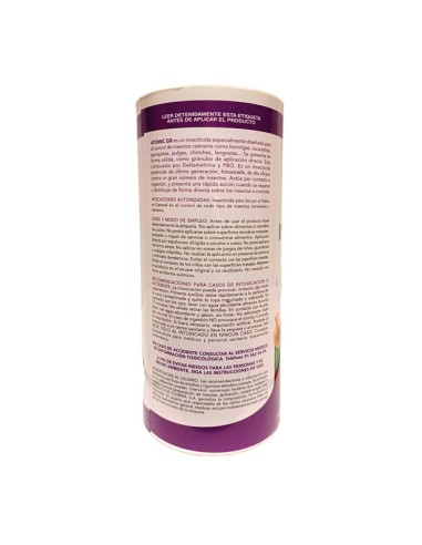 modo empleo Insecticida Suelos Atomic GR Rastreros Talquera